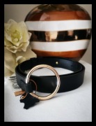 Skórzany pasek klasyczny z klamrą okrągłą 