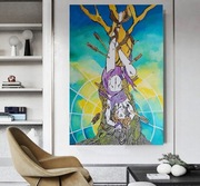 duży obraz olejny do salonu wisielec tarot 