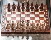 Duże Szachy drewniane IMPERATOR - 52 x 52 cm + Etui 