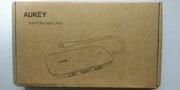Hub USB-C Aukey PD 8w1 HDMI 4K SD LAN ALUMINIUM
