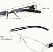 Okulary +2,5 do czytania wytrzymałe bez ramkowe elastyczne zauszniki