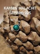 Wisiorek srebrny handmade z kamieniem malachitem srebro 925