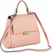 Collezione Alessandro torebka skórzana różowa kuferek skóra naturalna koral