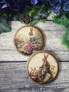 Dekoracyjne podstawki vintage Prowansja shabby chic decoupage farmhouse