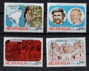 Jan Paweł II,Nikaragua blok i cztery znaczki wydane z okazji wizyty 1983 r.
