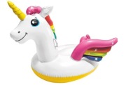 Dmuchany jednorożec , koło do pływania, pompowane  INTEX