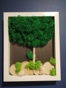 Obraz z mchem chrobotkiem prezent ślub dekoracje 