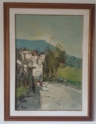 Duży obraz olejny pejzaż 64.5x84cm