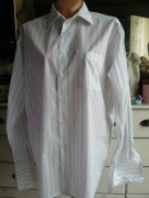 Męska koszula  Classic Kastor rozmiar 42 176/182 biała paski 120cm pachy
