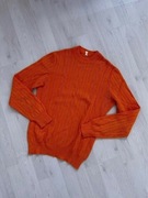 pomarańczowy sweterek klasyczny warkocz 36 S