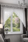 Firanka z panelem ażurem 200x140