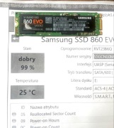Dysk Samsung SSD 860 EVO M.2 500GB SATA 600 RAPORT SMART 99% zdrowia 774h