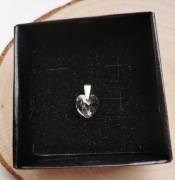 Stara zawieszka szklane serduszko w srebrze 925 z duszą 