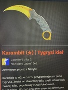 Karambit tiger tooth, printstream, sport gloves Zestaw skinów cs2 csgo