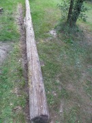 Słup drewniany dł. ok. 6m, stare drewno, retro, vintage