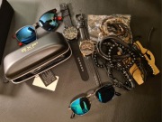 Zestaw męski – zegarki, okulary przeciwsłoneczne + bransoletki