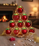 Dekoracja Świąteczna – choinka z wikliny + girlanda