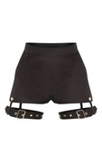 czarne spodenki PRETTYLITTLETHING r. 14 Black Harness Detail Short