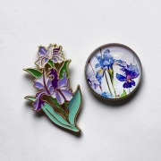 Zestaw 2 magnesów do igieł- needle minderów „Irysy”- rękodzieło, haft