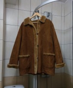 płaszcz futrzany XL sztuczny płaszczyk damski Basler brązowy kremowy ele