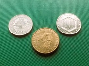 FRANCJA - Zestaw 3 monet OKO 1 10 Francs 1988 1992 De Gaulle, R. Garros Y55