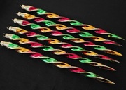 Bombki choinkowe świderki 30 cm zakręcone sople długie szklane  retro 