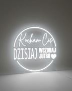 Okrągły Napis LED -Kocham Cię Dzisiaj, Wczoraj, Jutro 