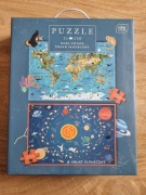 2x Puzzle * Mapa Świata i Układ Słoneczny * 2x250 * Interdruk * NOWE