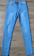 Niebieskie damskie spodnie jeansy