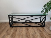 Stolik okolicznościowy metal/szkło