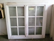 okno drewniane 140x130 cm dwuskrzydłowe szyba zespolona podwójna białe