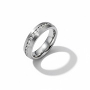 Pierścionek Stal Szlachetna ( TYTANOWA ) obrączka srebrna cyrkonie