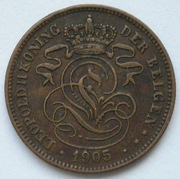 Belgia 2 cent 1905