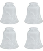 Zestaw 4 szklanych kloszy w kształcie dzwonu z efektem alabastru