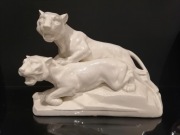 Art Deco Tygrysy Turyngia Sitzendorf 1901-1918 