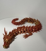 Smok Kolczasty Ruchomy Druk 3D Figurka 42 cm Czerwono-Złoty