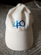 Kremowa czapka z daszkiem UFO haft Vintage Y2K