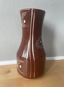 Brązowy wazon pikasiak, Wawel, Polska New Look, lata 60. PRL