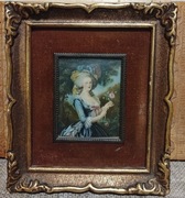 Stara miniatura ,,Maria Antonina z różą ,