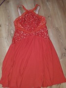 Asos czerwona koktajlowa midi roz. 44