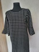 Sukienka czarna w białą kratę 38 nowa Kate Colection