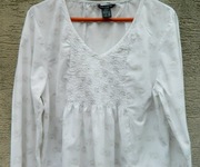 Luźa, szeroka bluzka, tunika, kremowe róże, bawełna  42/44