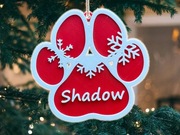 Personalizowana Bombka Choinkowa. Łapa Psa z Imieniem dla Miłośnika Psów