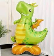 Balon foliowy stojący Smok zielony urodziny dekoracja 52x36 cm