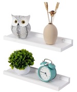 Półki ścienne pływające białe 40 cm Gieanoo zestaw 2