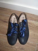 Granatowe buty płaskie,jesienne, wiosenne, klasyczne, oxfordy