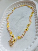 Naszyjnik Choker z Koralików TOHO – Ręcznie Pleciony Wzór w Kwiaty