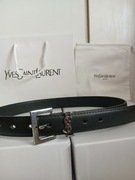 Pasek YSL Czarny skórzany 90cm