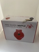 Mini Gofrownica 350W Czerwona 4" Non-Stick