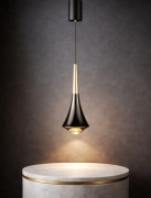 Lampa wisząca LED 3W 3000K czarna 80 cm – nowoczesna tuba sufitowa